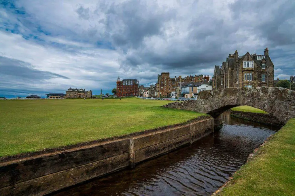 A view of St Andrews, Scotland from a creek
