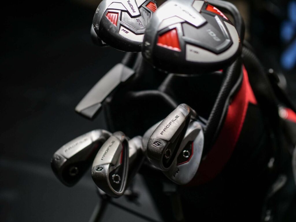 A top view of Profile golf clubs