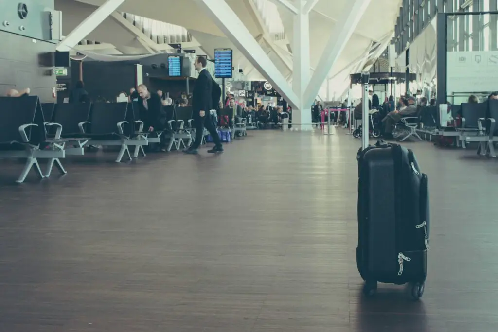 Abandoned luggage at an airport