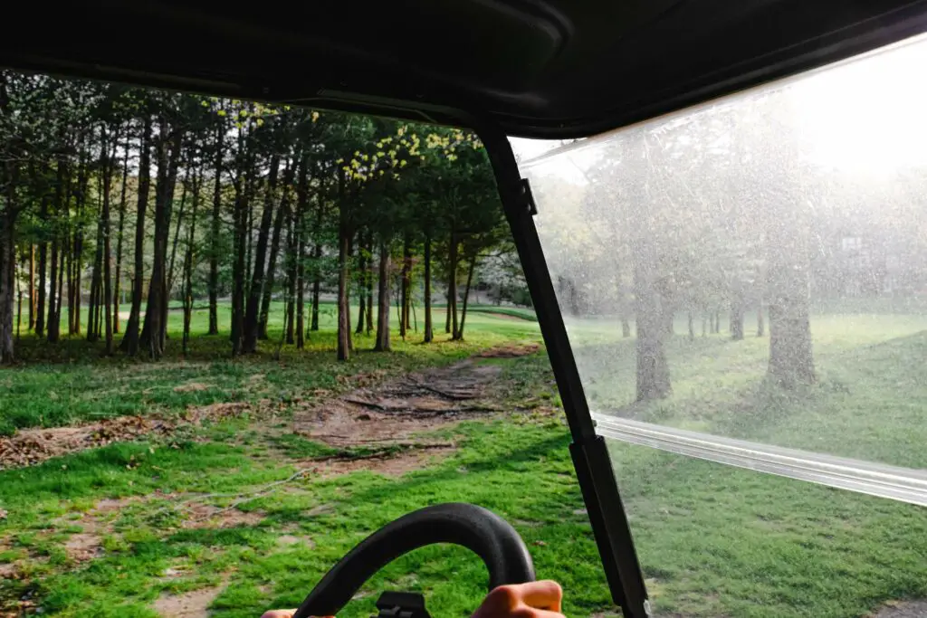 A view from a golf cart