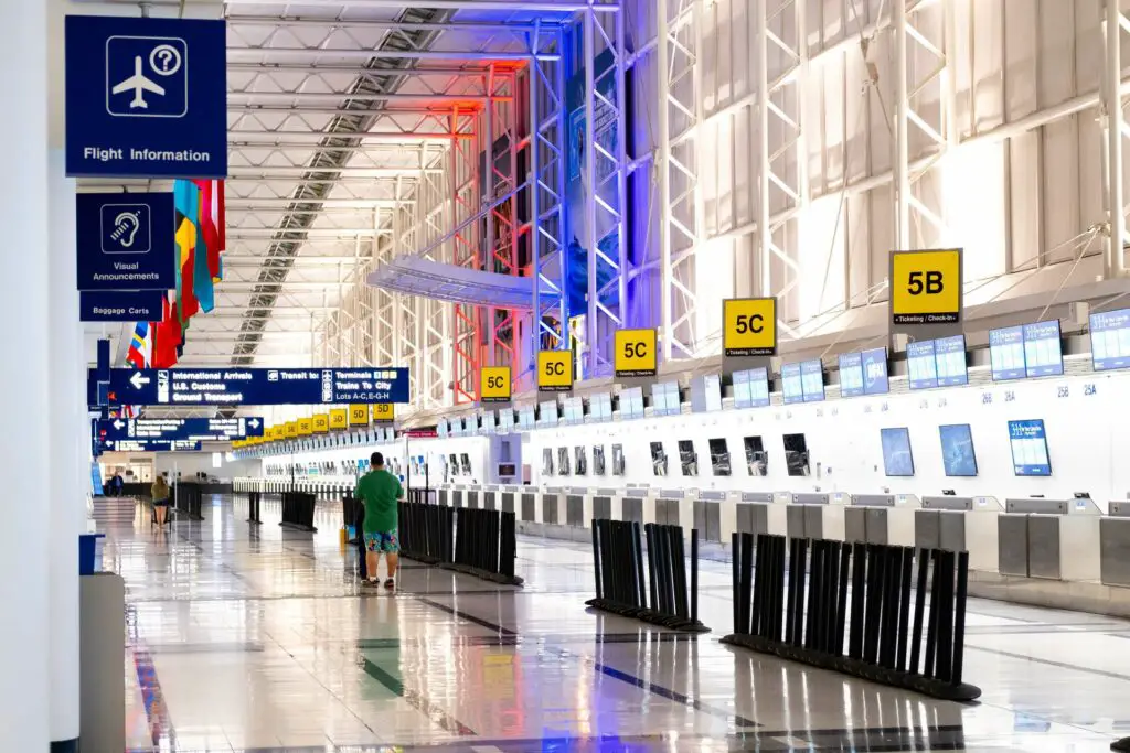 An inside of an airport