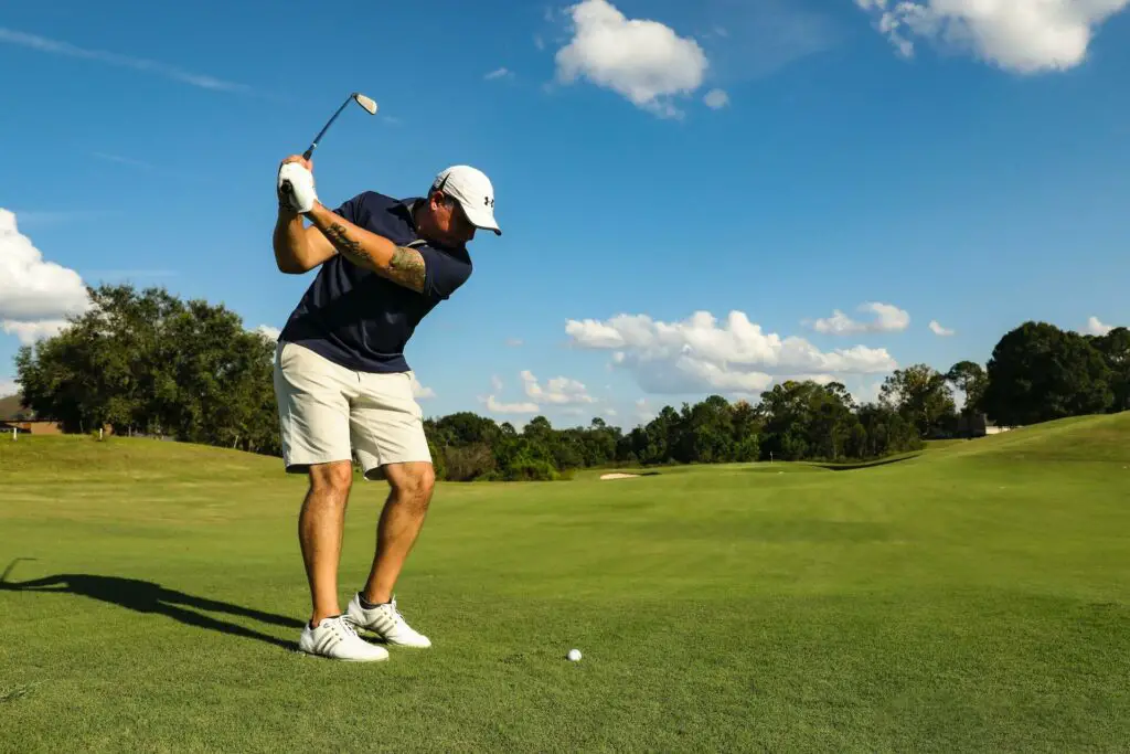 A man playing golf 