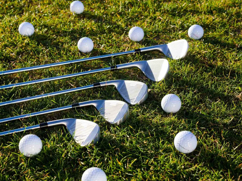  Irons among golf balls